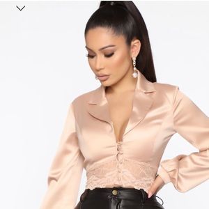 A touch of lace top fashion nova